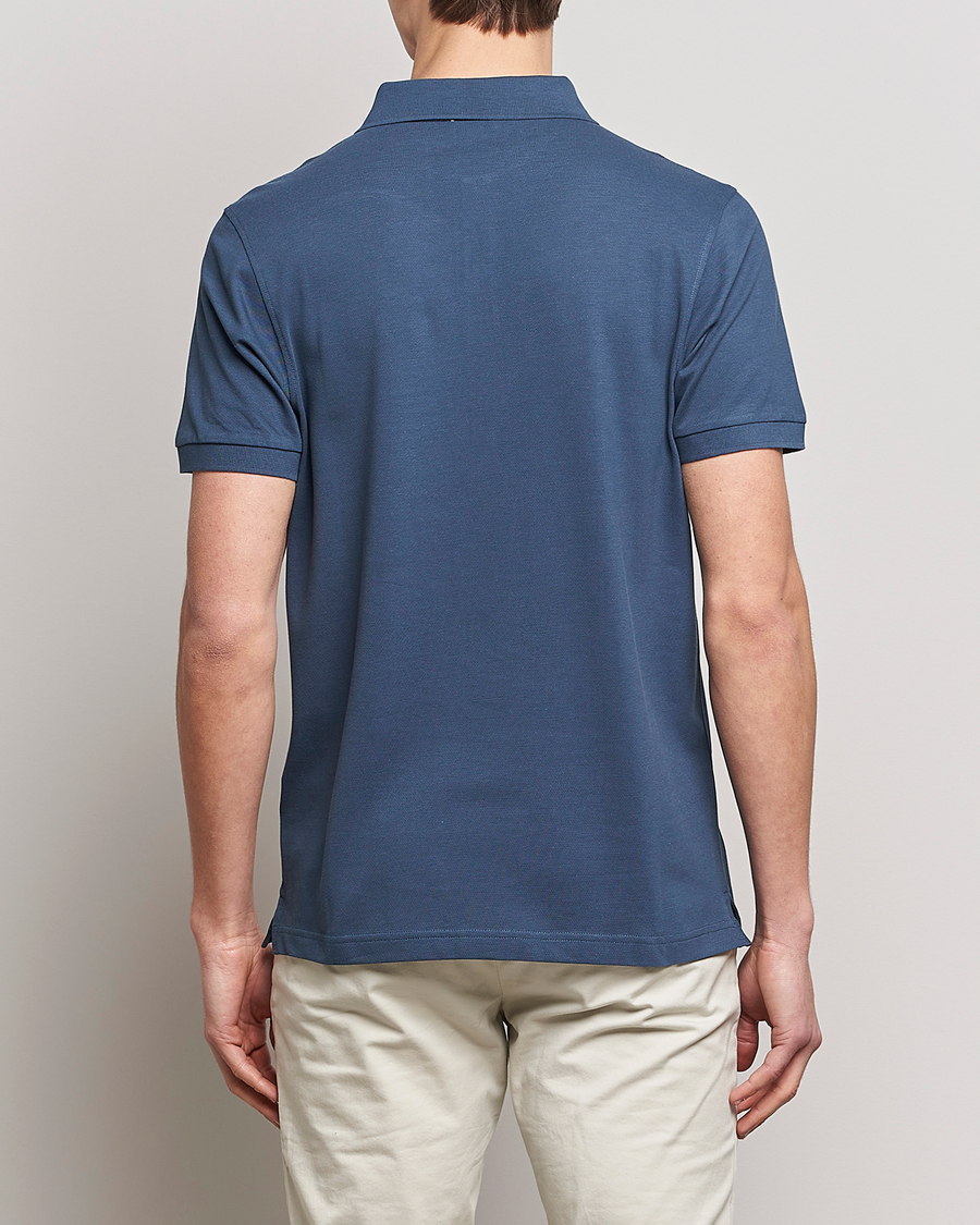 Homme | Polos | Sunspel | Short Sleeve Pique Polo Shale Blue