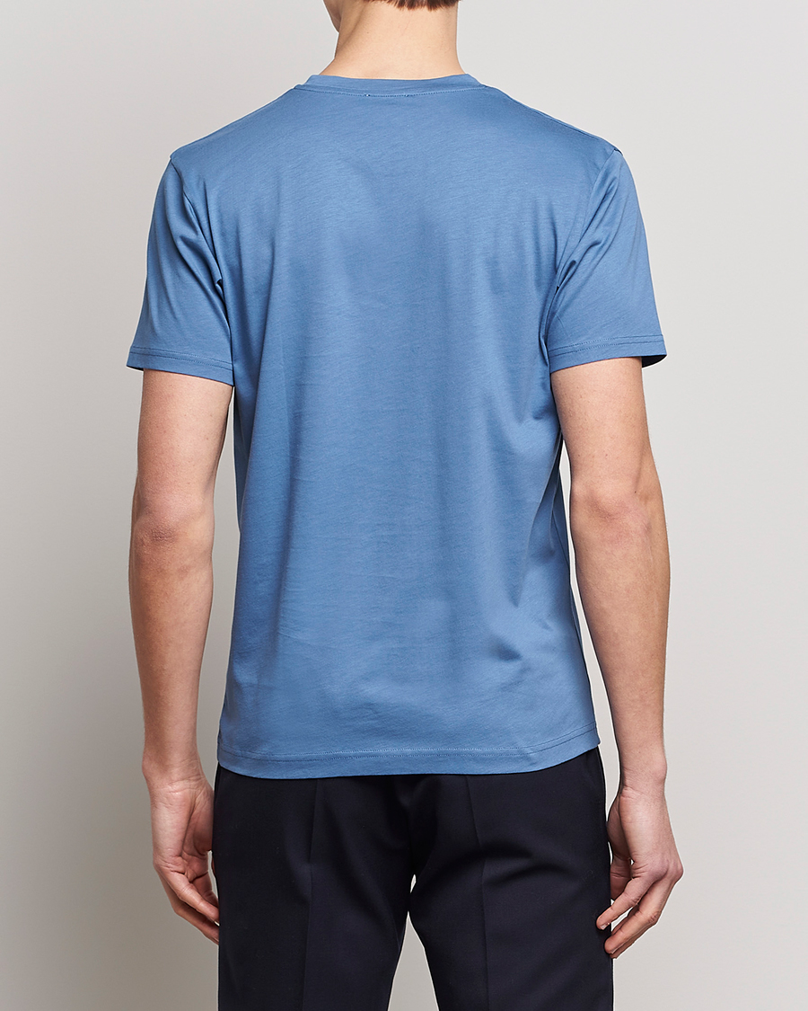 Heren | T-shirts | Sunspel | Riviera Organic Tee Blue Stone