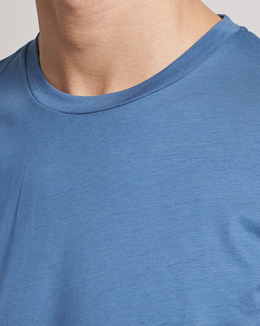Heren | T-shirts | Sunspel | Riviera Organic Tee Blue Stone