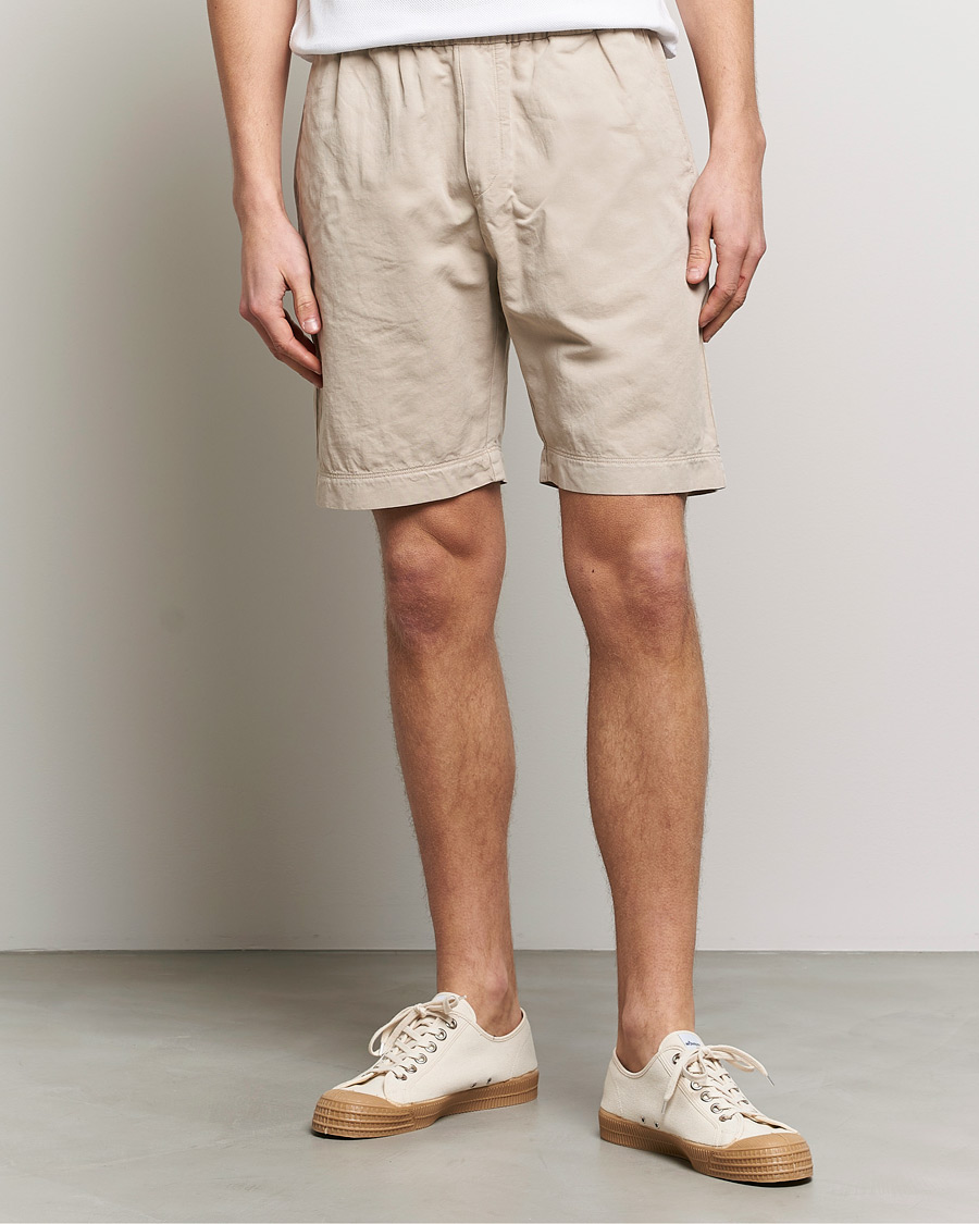 Homme | Shorts | Sunspel | Cotton/Linen Drawstring Shorts Light Sand