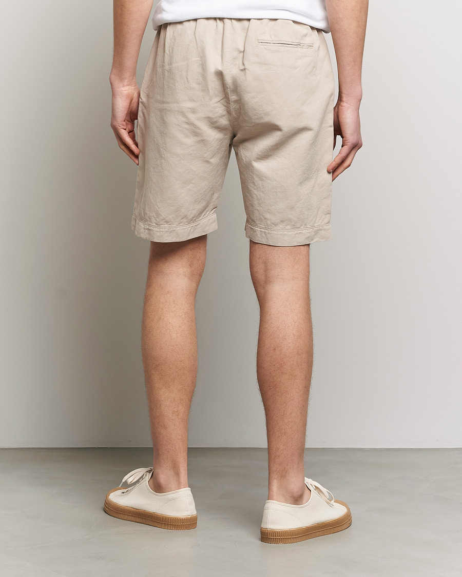 Homme | Shorts | Sunspel | Cotton/Linen Drawstring Shorts Light Sand