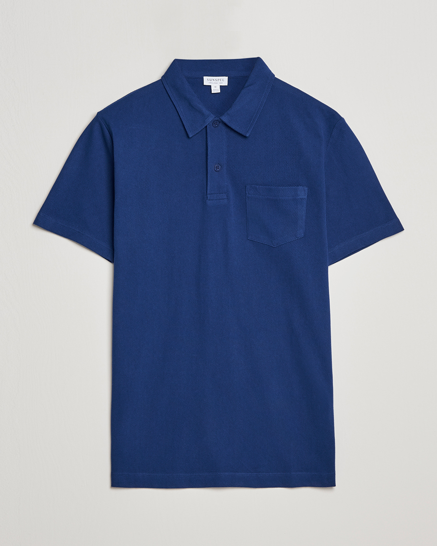 Homme | Polos | Sunspel | Riviera Polo Shirt Space Blue