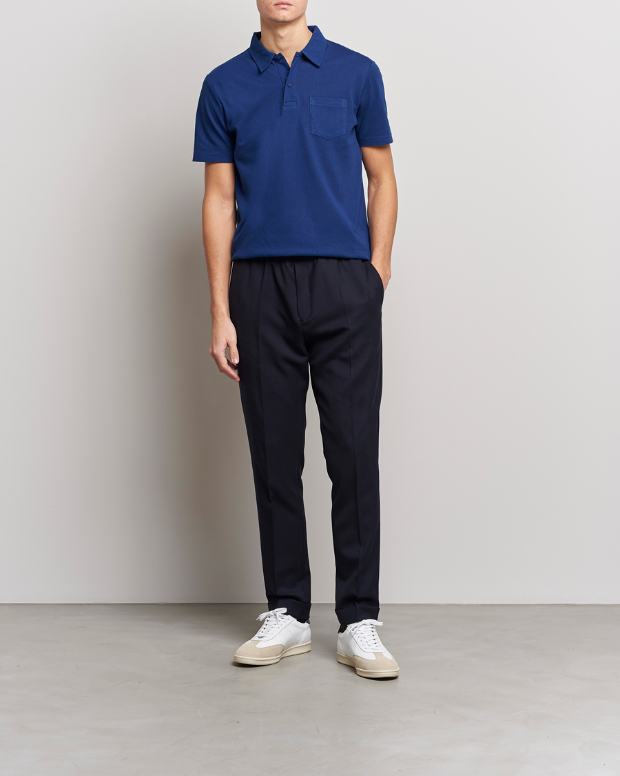 Homme | Polos | Sunspel | Riviera Polo Shirt Space Blue