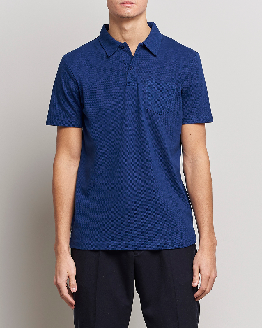 Homme | Polos | Sunspel | Riviera Polo Shirt Space Blue