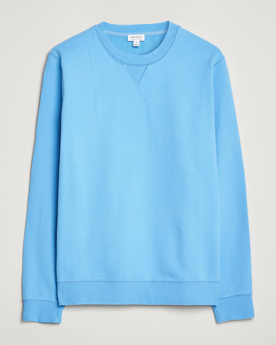 Heren | Truien | Sunspel | Loopback Sweatshirt Ocean Blue