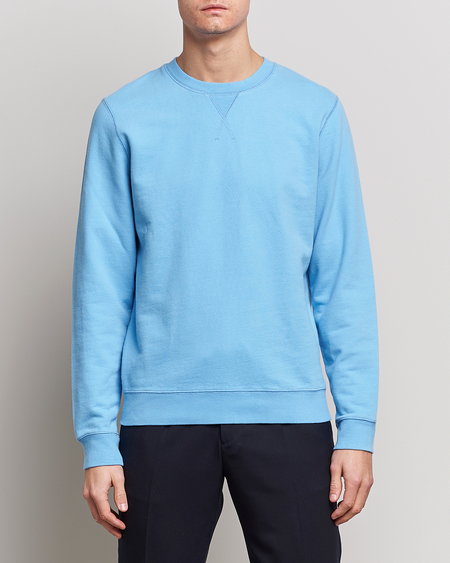 Heren | Truien | Sunspel | Loopback Sweatshirt Ocean Blue