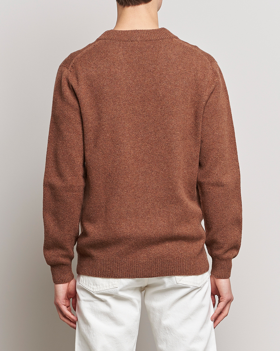 Heren | Truien | Sunspel | Lambswool Cardigan Pecan