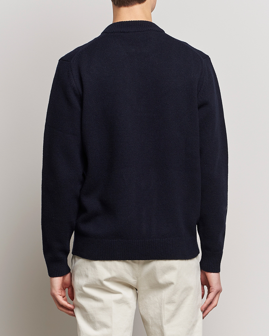 Homme | Manteaux Et Vestes | Sunspel | Knitted Lambswool/Cashmere Bomber Jacket Navy
