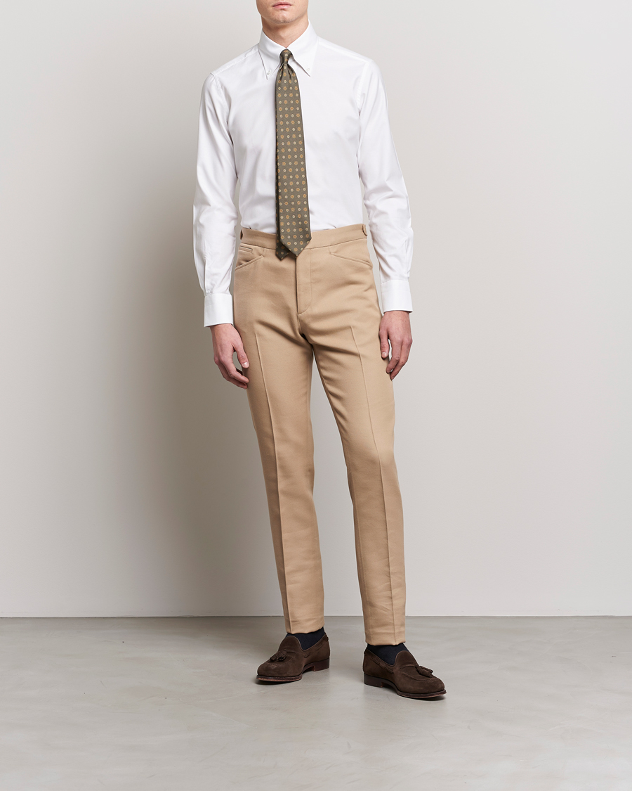 Heren | Overhemden | 100Hands | Gold Line Natural Stretch Oxford Shirt White