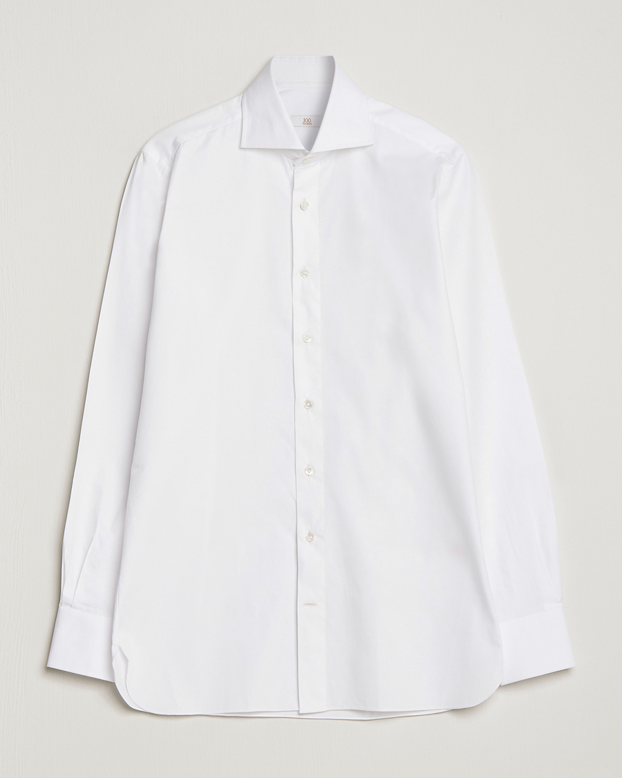 Heren | Overhemden | 100Hands | Gold Line Cotton Twill Cut Away Shirt White
