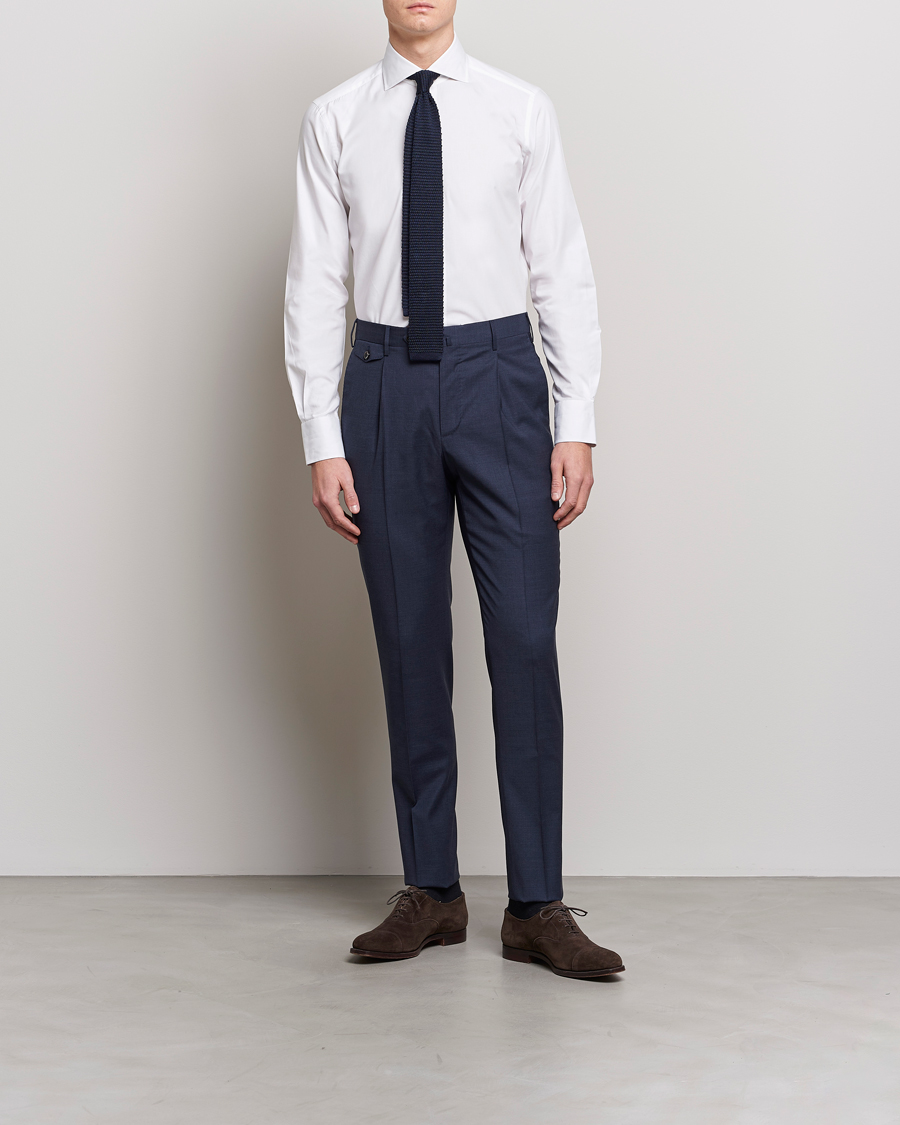 Heren | Overhemden | 100Hands | Gold Line Cotton Twill Cut Away Shirt White