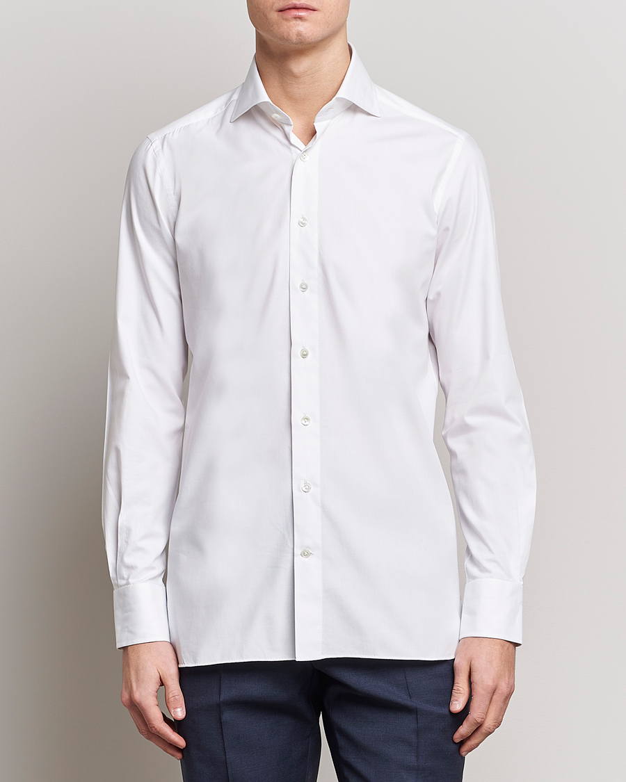 Heren | Overhemden | 100Hands | Gold Line Cotton Twill Cut Away Shirt White