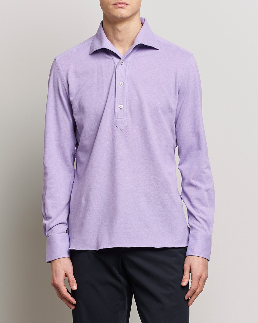 Homme | Chemises | 100Hands | Signature One Piece Jersey Polo Light Purple