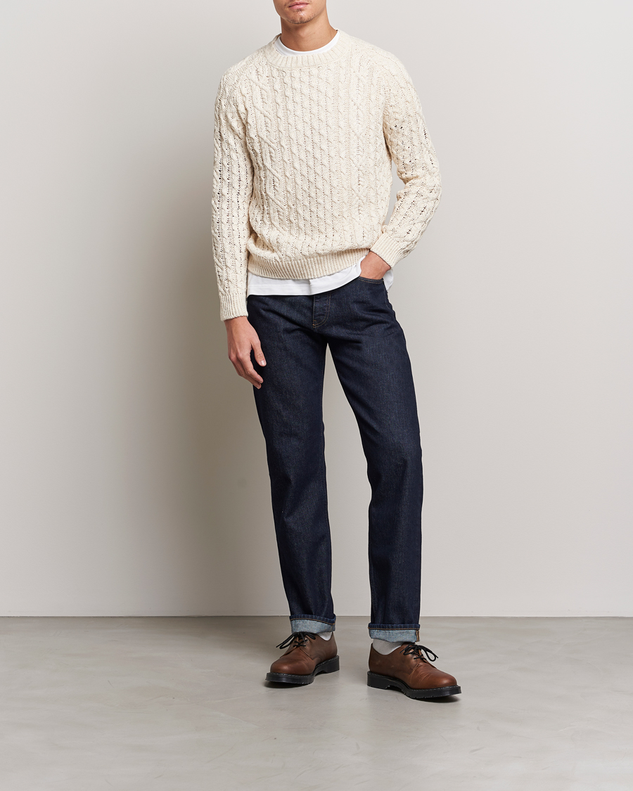 Homme | Pulls Et Tricots | Peregrine | Linen Arran Jumper Cream