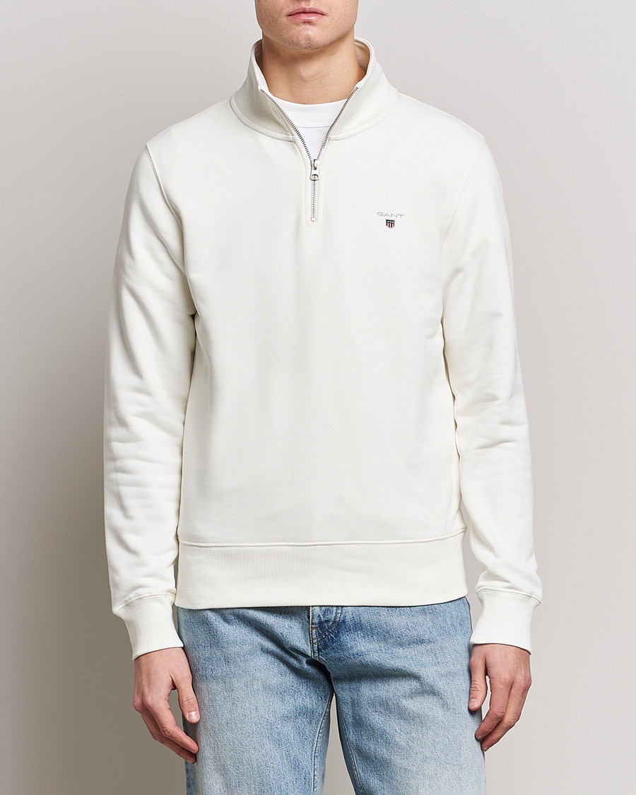 Heren | Truien | GANT | Original Shield Logo Half-Zip Eggshell