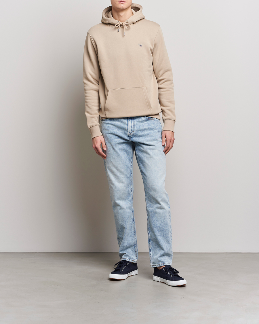 Heren | Truien | GANT | Original Shield Logo Hoodie Concrete Beige