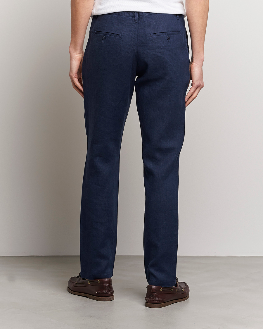 Heren | Broeken | GANT | Relaxed Linen Drawstring Pants Marine
