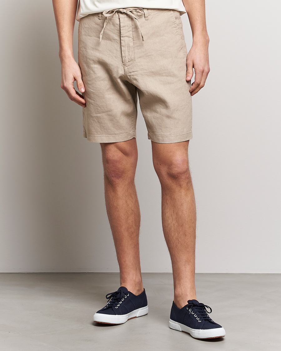Homme | Shorts | GANT | Relaxed Linen Drawstring Shorts Concrete Beige
