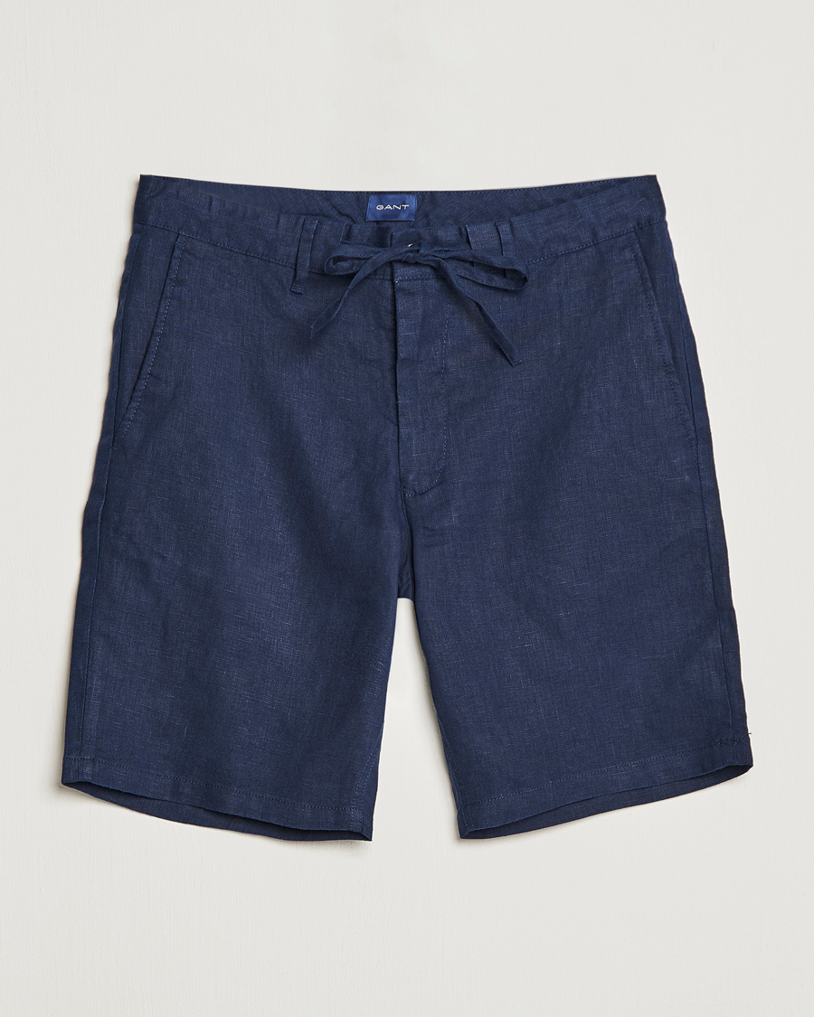 Heren | Korte broek | GANT | Relaxed Linen Drawstring Shorts Marine