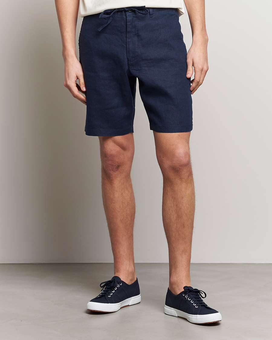 Heren | Korte broek | GANT | Relaxed Linen Drawstring Shorts Marine