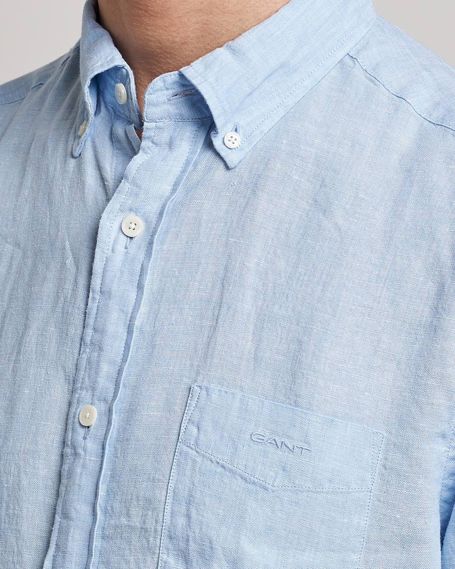 Heren | Overhemden | GANT | Regular Fit Linen Shirt Capri Blue