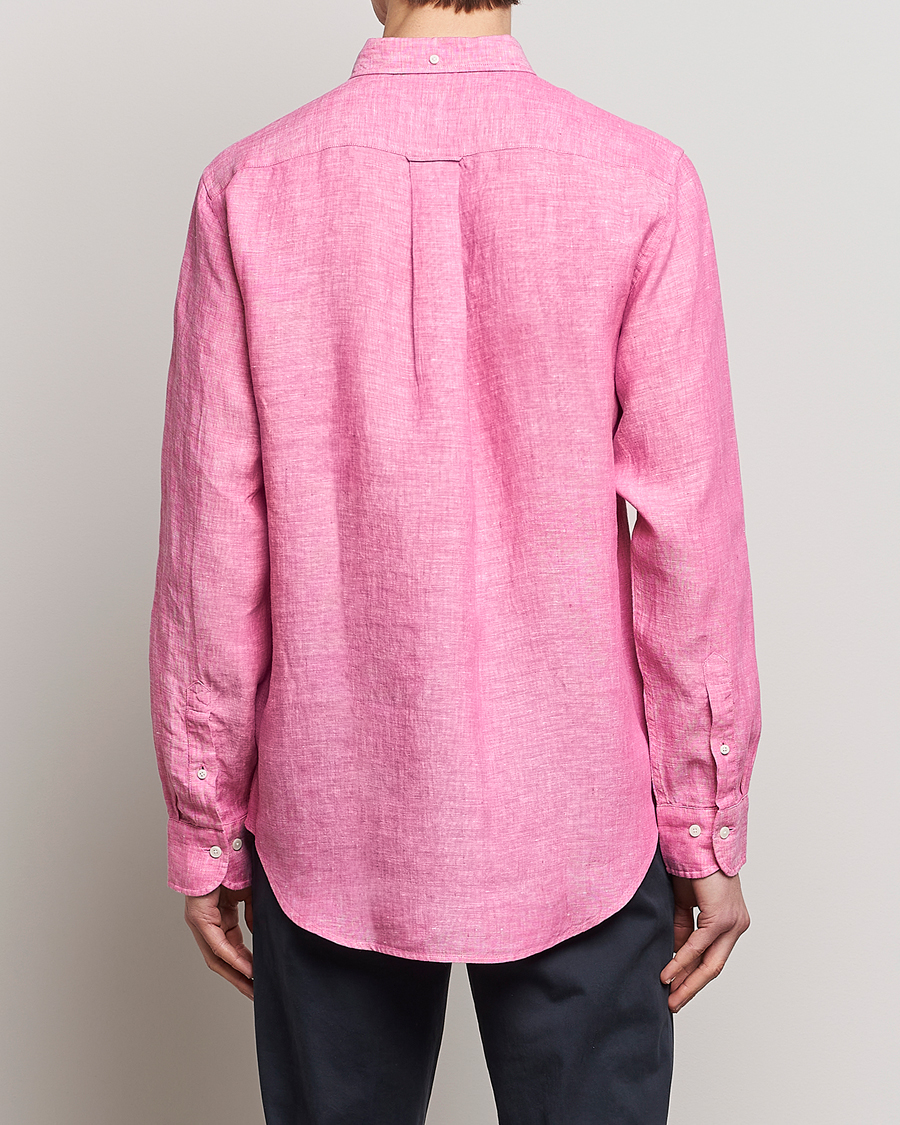 Homme | Chemises | GANT | Regular Fit Linen Shirt Pink