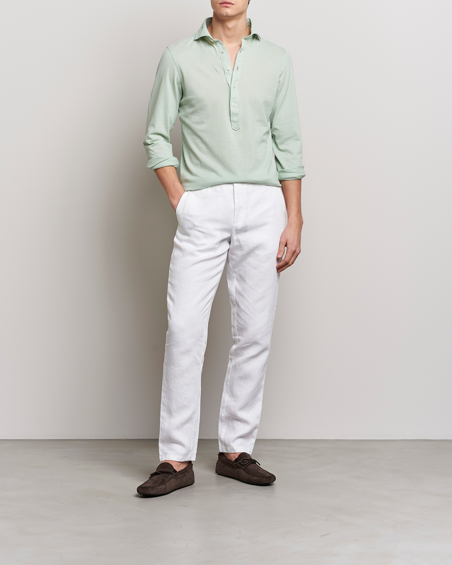 Homme | Chemises | Gran Sasso | Popover Shirt Light Green