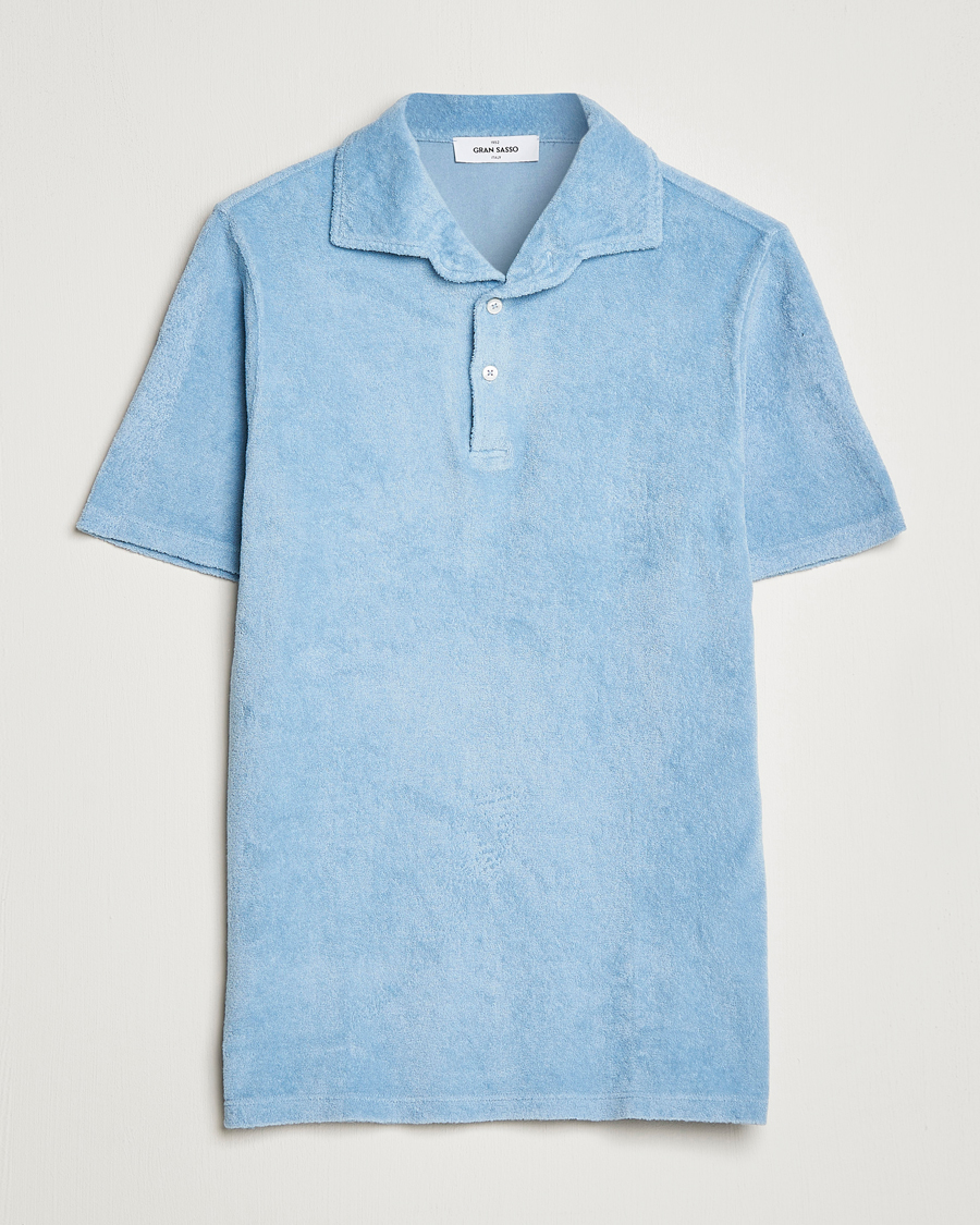 Homme | Polos | Gran Sasso | Cotton Terry Polo Light Blue