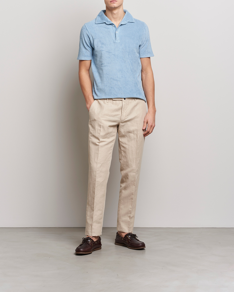 Homme | Polos | Gran Sasso | Cotton Terry Polo Light Blue