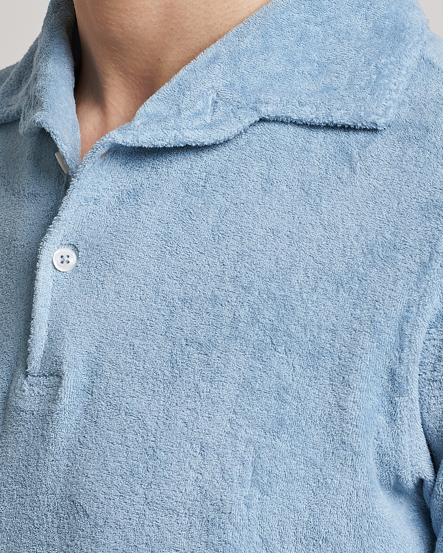 Homme | Polos | Gran Sasso | Cotton Terry Polo Light Blue