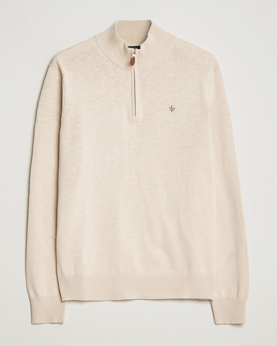 Homme | Pulls Et Tricots | Morris | Harold Cotton/Linen Summer Half Zip Ecru