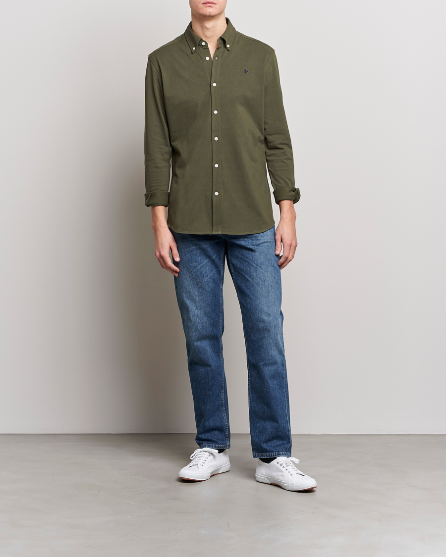 Homme | Chemises | Morris | Ivory Jersey Button Down Shirt Green