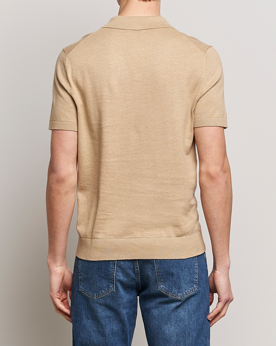 Homme | Polos | Morris | Harold Cotton/Linen Summer Polo Camel
