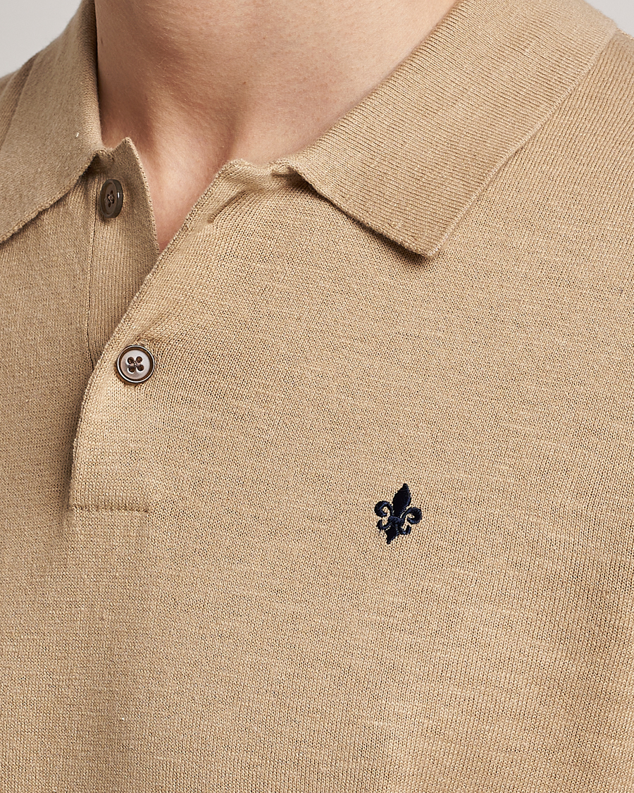 Homme | Polos | Morris | Harold Cotton/Linen Summer Polo Camel