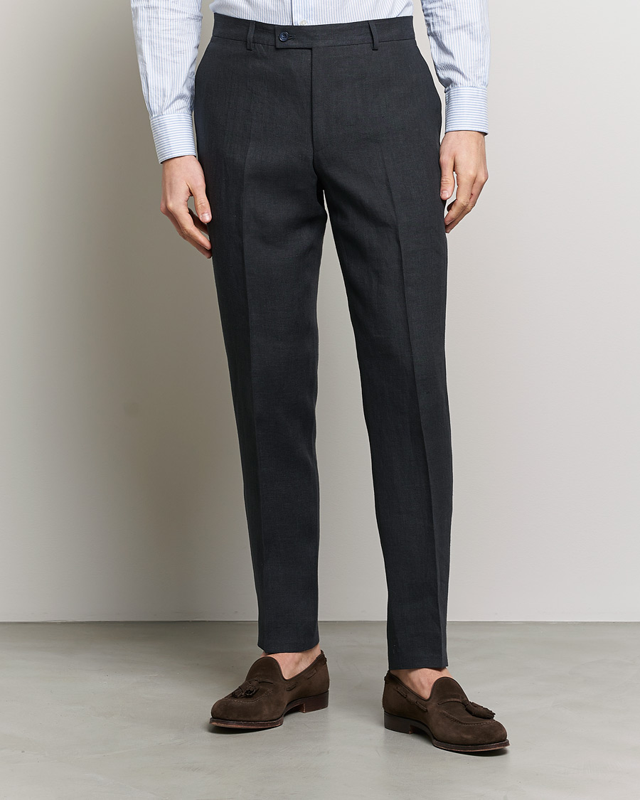 Homme | Pantalons | Morris | Bobby Linen Suit Trousers Navy