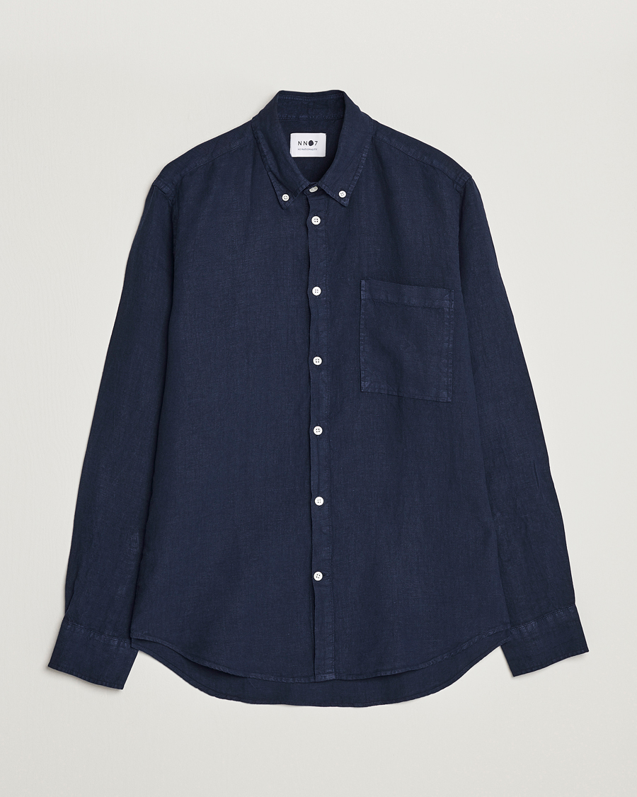 Homme | Chemises | NN07 | Arne Linen Shirt Navy Blue