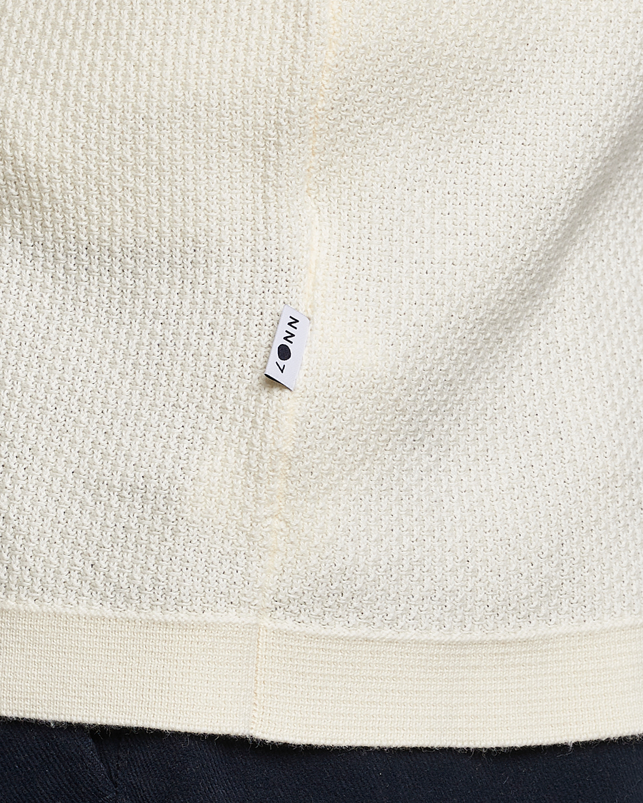 Homme | Polos | NN07 | Hansie Structured Zip Polo Ecru