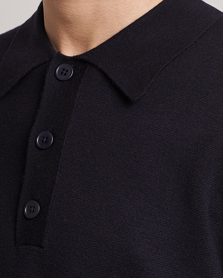 Homme | Polos | NN07 | Harald Knitted Polo Navy Blue