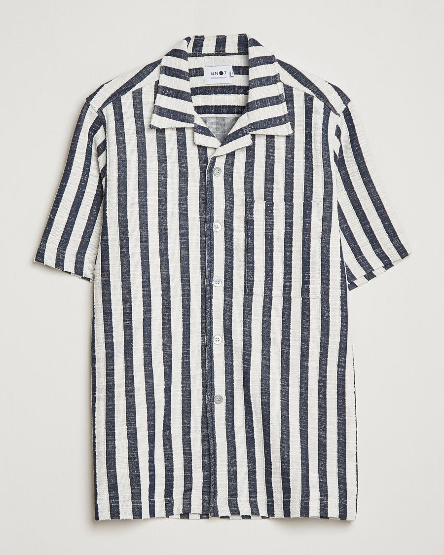 Homme | Chemises | NN07 | Julio Striped Short Sleeve Shirt Navy/White