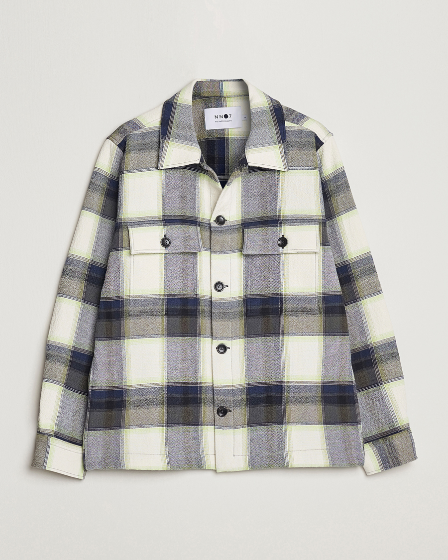 Heren | Overhemden | NN07 | Wilas Checked Pocket Overshirt Blue