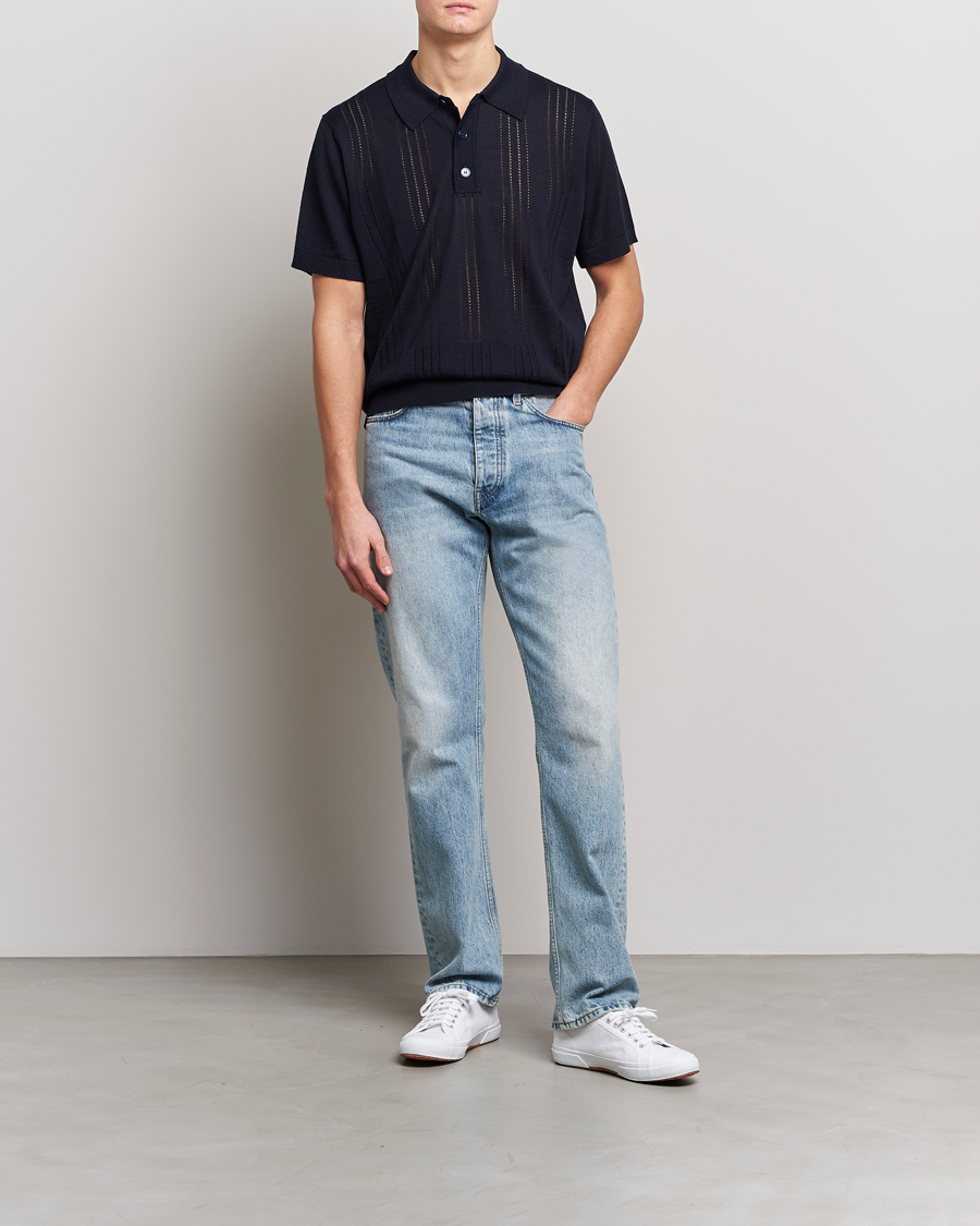 Homme | Polos | NN07 | Thor Knitted Polo Navy Blue
