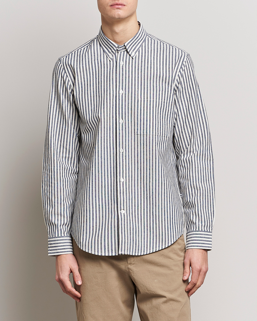 Homme | Chemises | NN07 | Arne Creppe Striped Shirt Navy/White