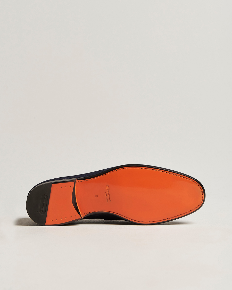 Homme | Santoni Penny Loafer Navy Suede | Santoni | Penny Loafer Navy Suede