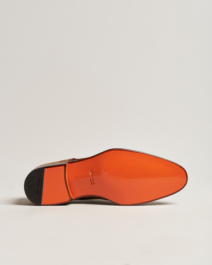 Heren | Santoni Double Monk Shoe Brown Suede | Santoni | Double Monk Shoe Brown Suede