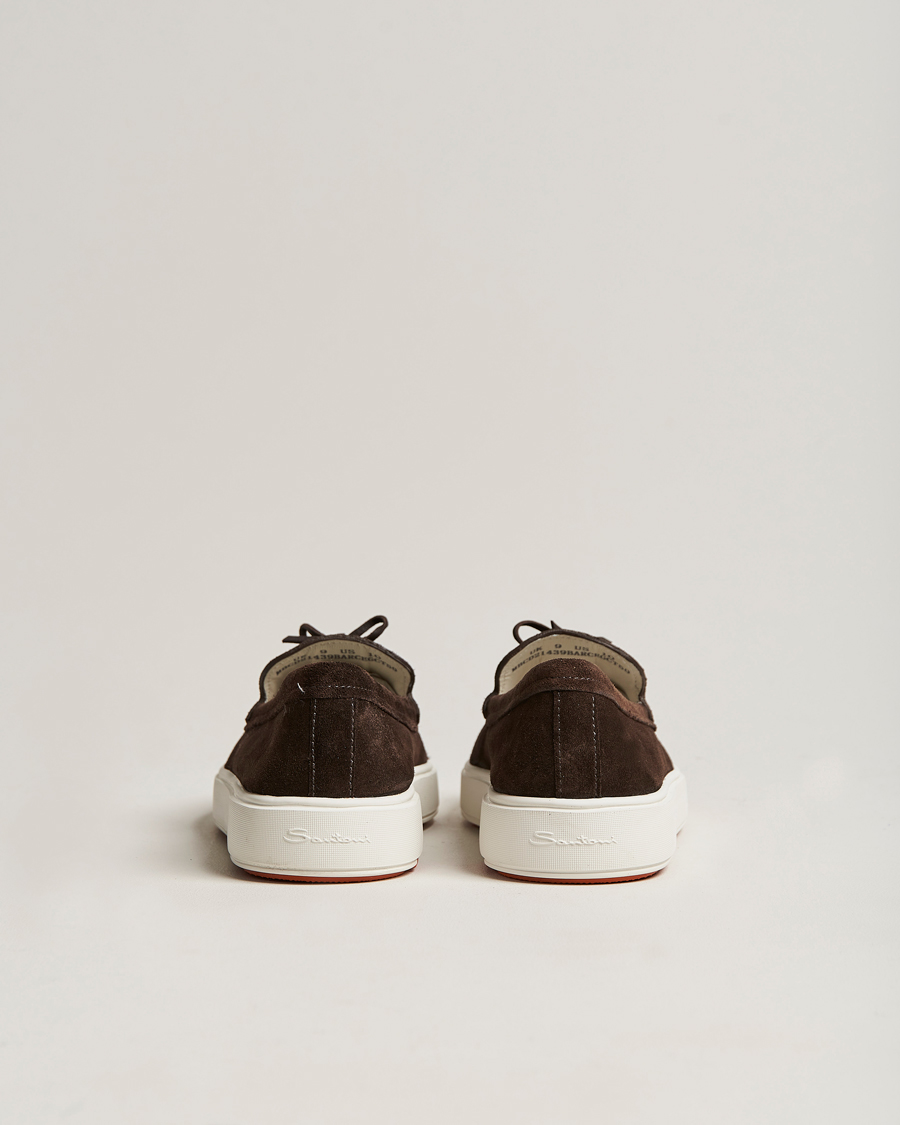 Homme | Santoni Lacetto Slip On Dark Brown Suede | Santoni | Lacetto Slip On Dark Brown Suede