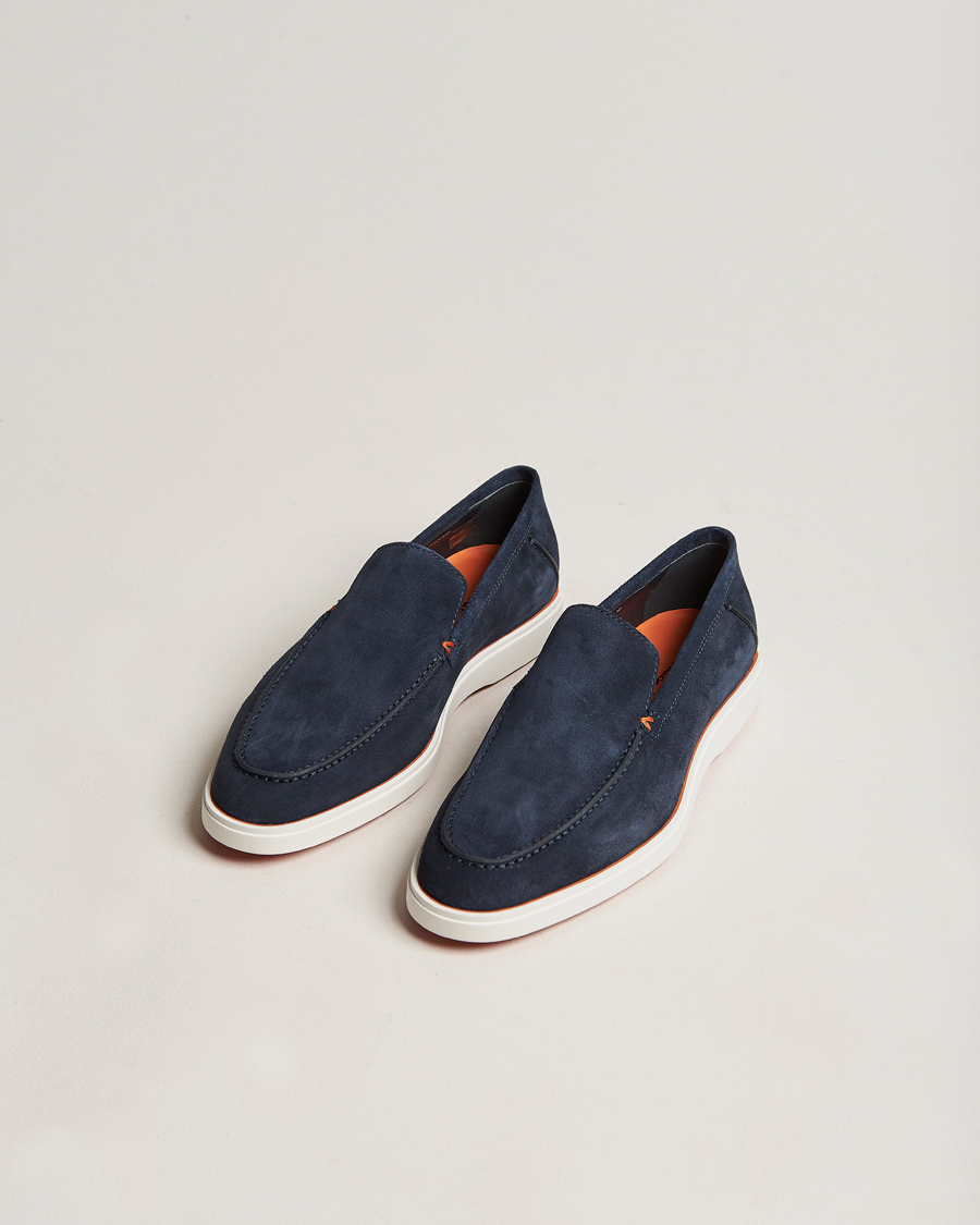 Homme | Santoni Summer Loafer Navy Suede | Santoni | Summer Loafer Navy Suede