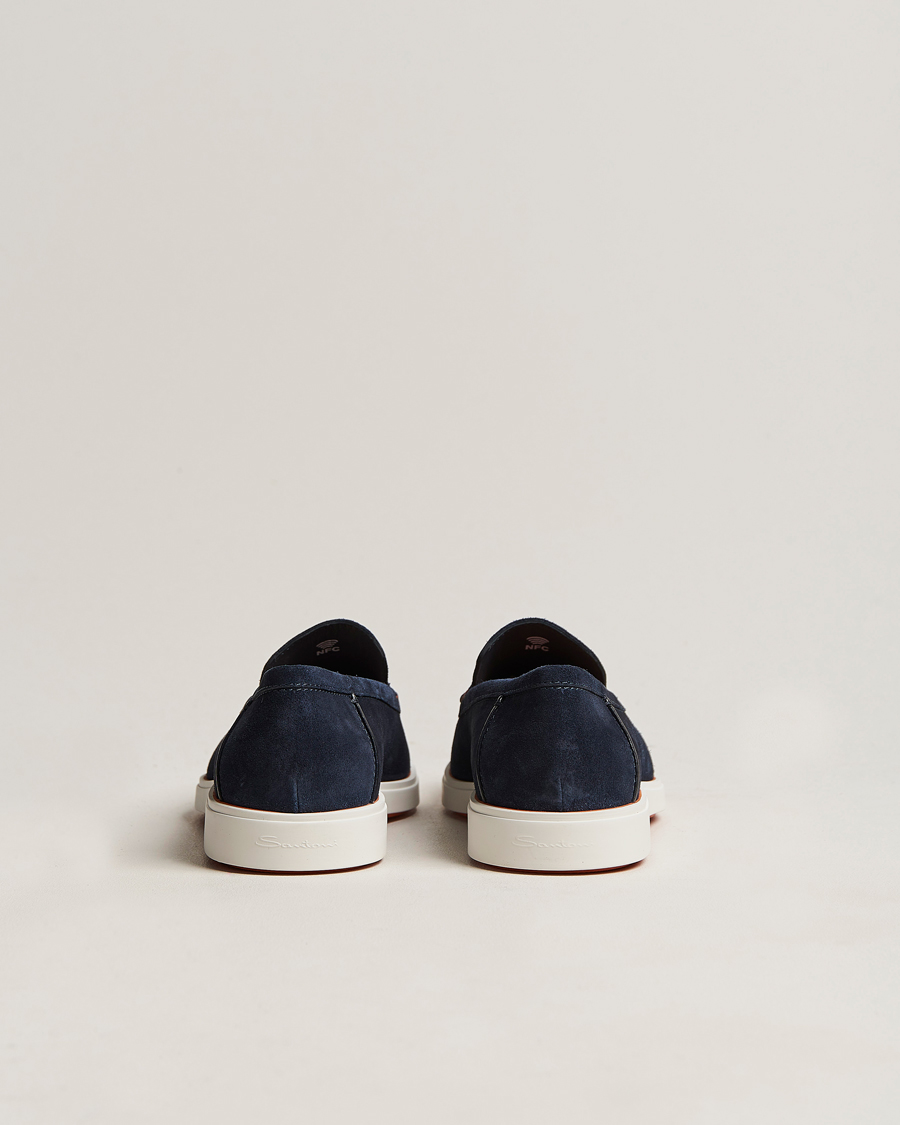 Homme | Santoni Summer Loafer Navy Suede | Santoni | Summer Loafer Navy Suede