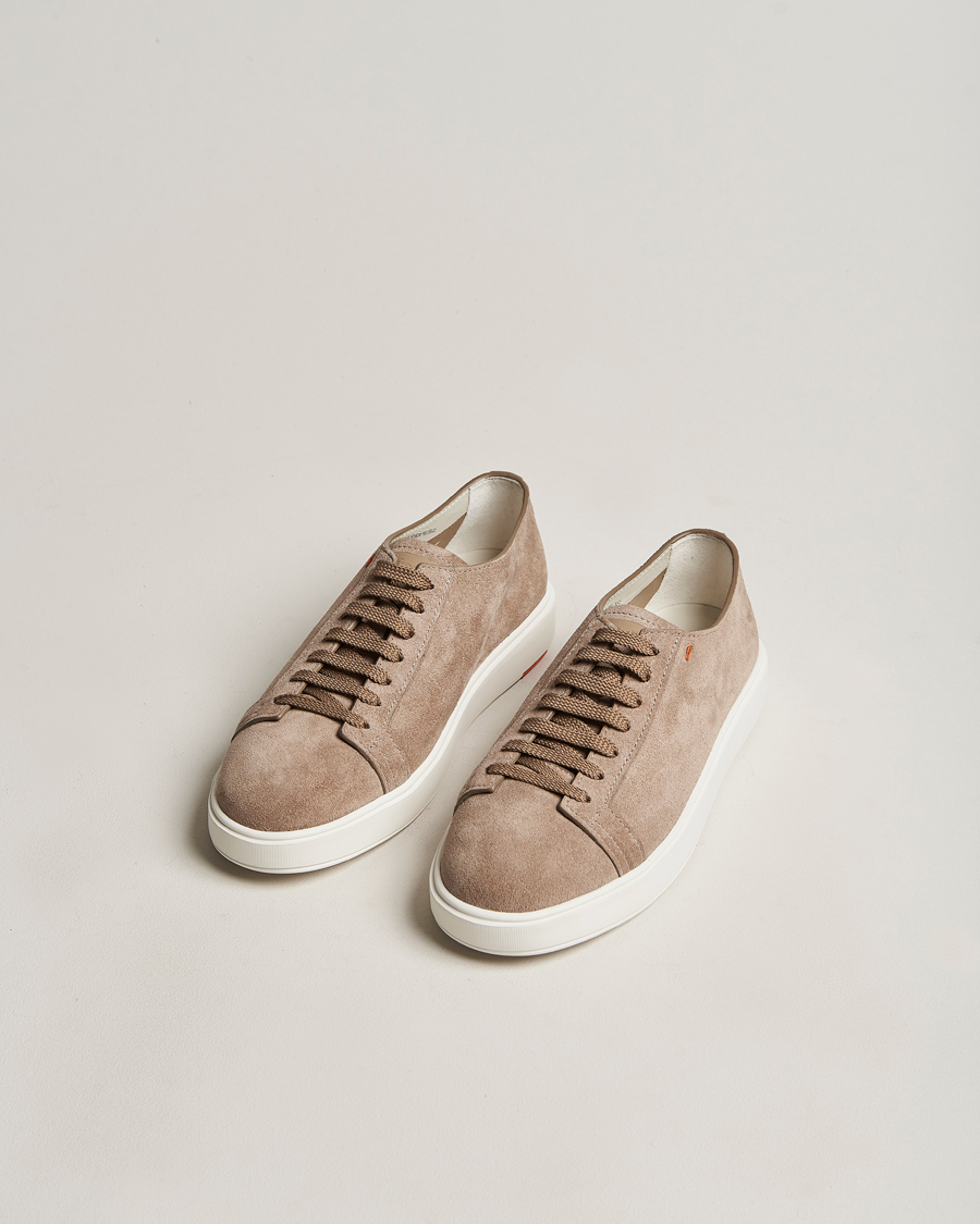Homme | Santoni Plain Sneaker Beige Suede | Santoni | Plain Sneaker Beige Suede
