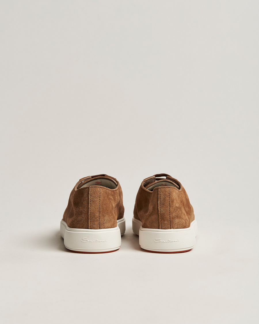 Homme | Santoni Plain Sneaker Dark Brown Suede | Santoni | Plain Sneaker Dark Brown Suede