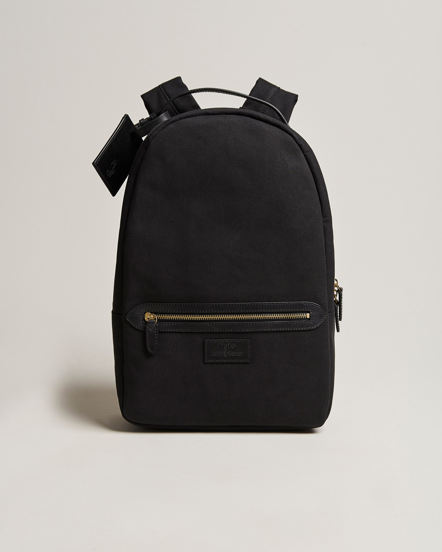Heren | Polo Ralph Lauren Canvas/Leather Backpack Black | Polo Ralph Lauren | Canvas/Leather Backpack Black